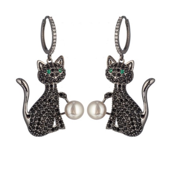 eye candy Jewelry - Eye Candy Black Cat Earrings